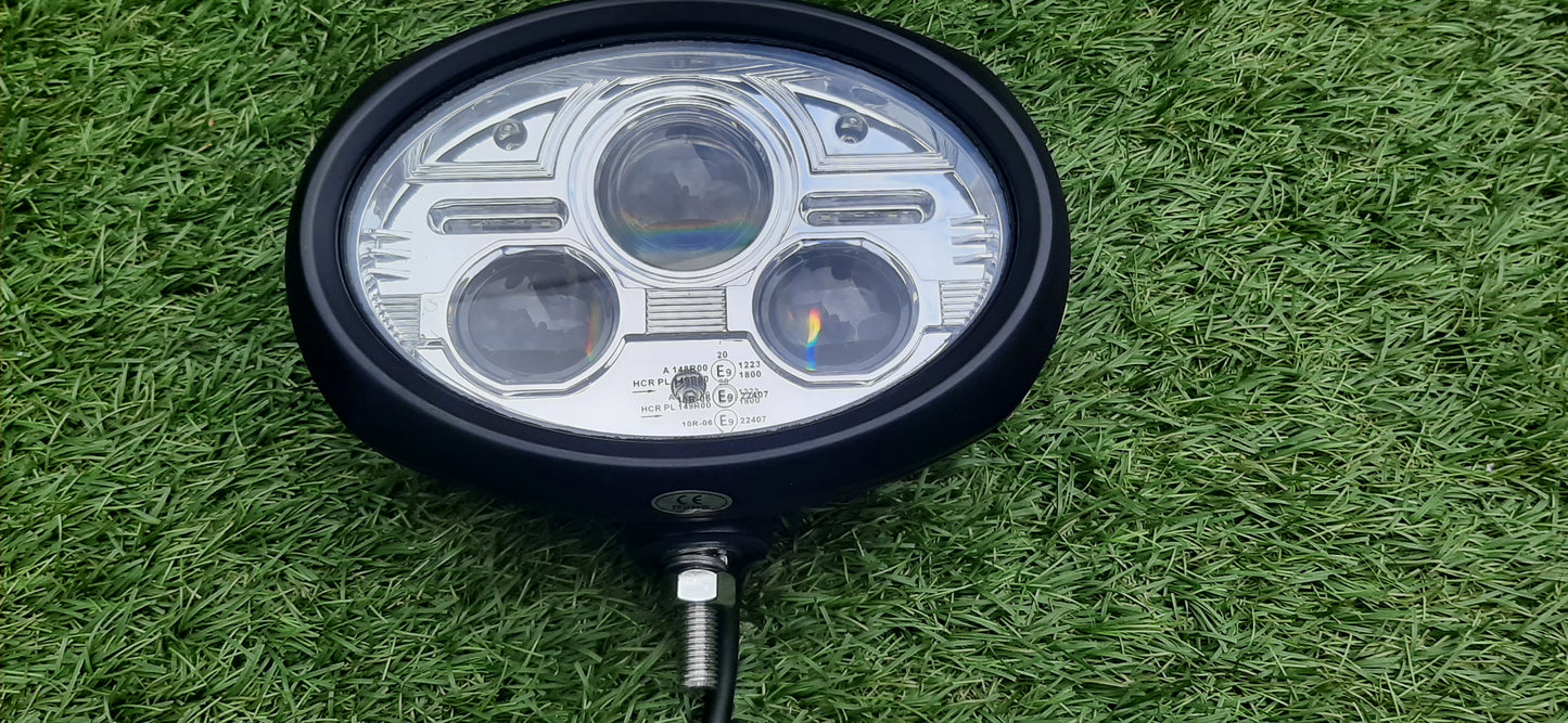 Oval LED Headlight Pair - Road Legal