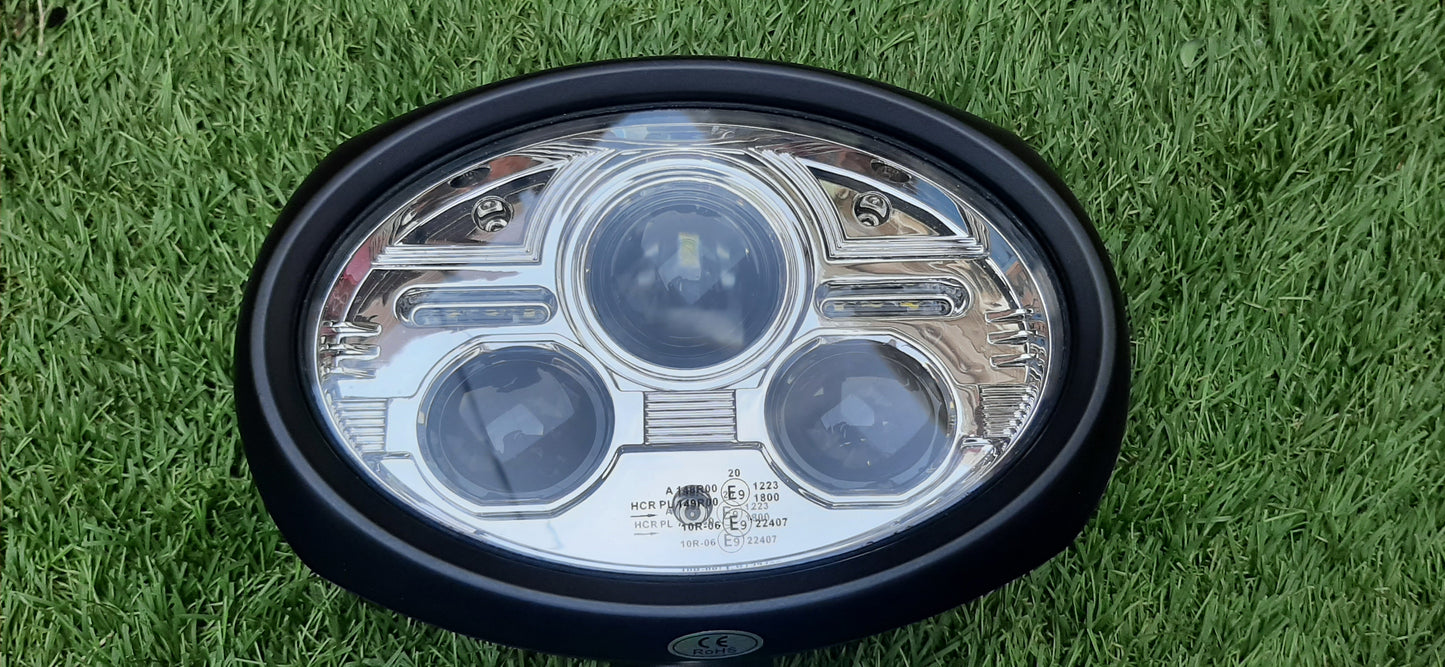 Oval LED Headlight Pair - Road Legal