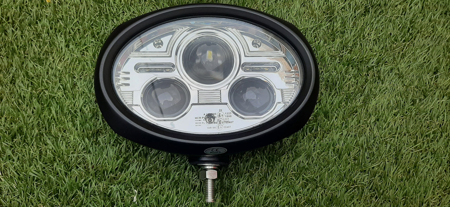 Oval LED Headlight Pair - Road Legal