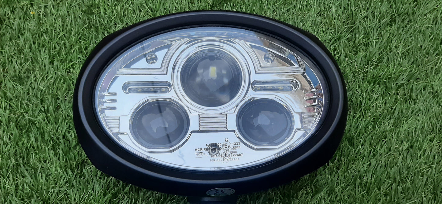 Oval LED Headlight Pair - Road Legal