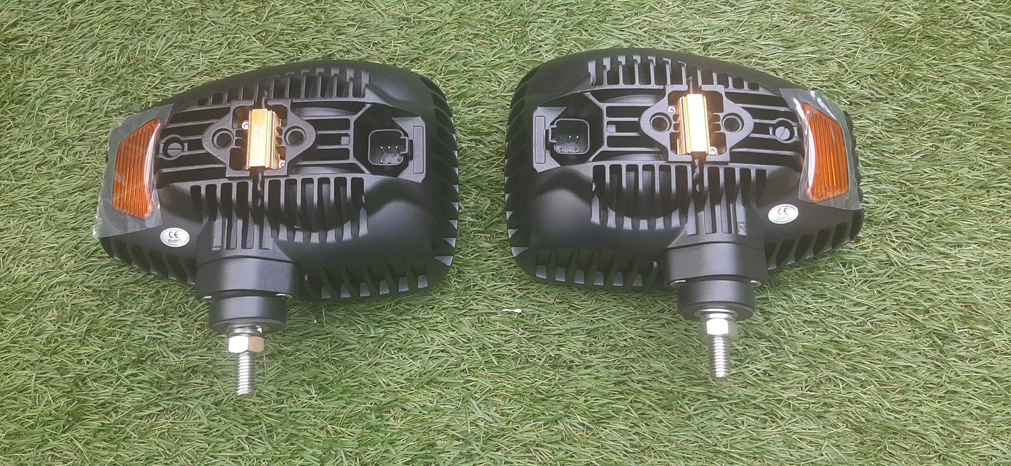Fastrac/ FERMEC / JCB / Loadall / Massey Ferguson / Teleporter LED Combination Headlight Pair - Road Legal