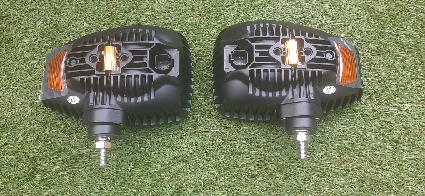FERMEC LED Combination Headlight Pair - Road Legal