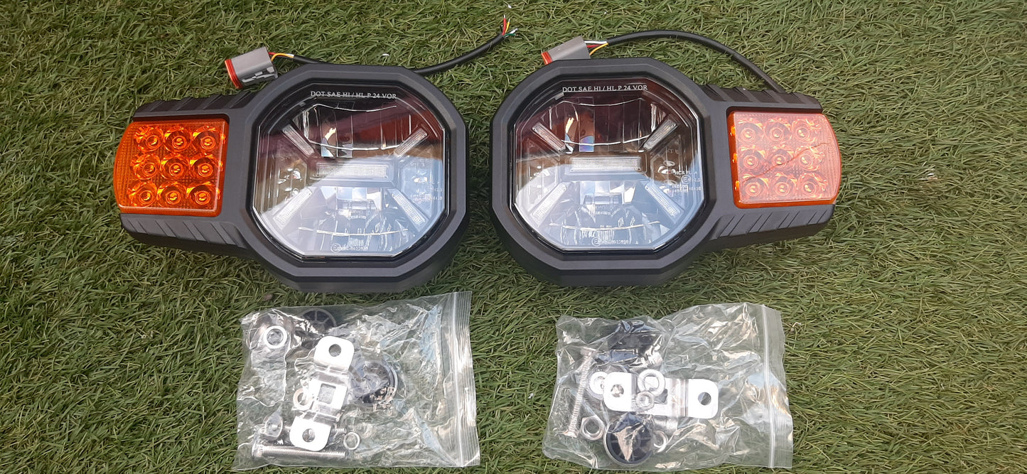 Fastrac/ FERMEC / JCB / Loadall / Manitou / Massey Ferguson / Teleporter LED Combination Headlight Pair - Road Legal