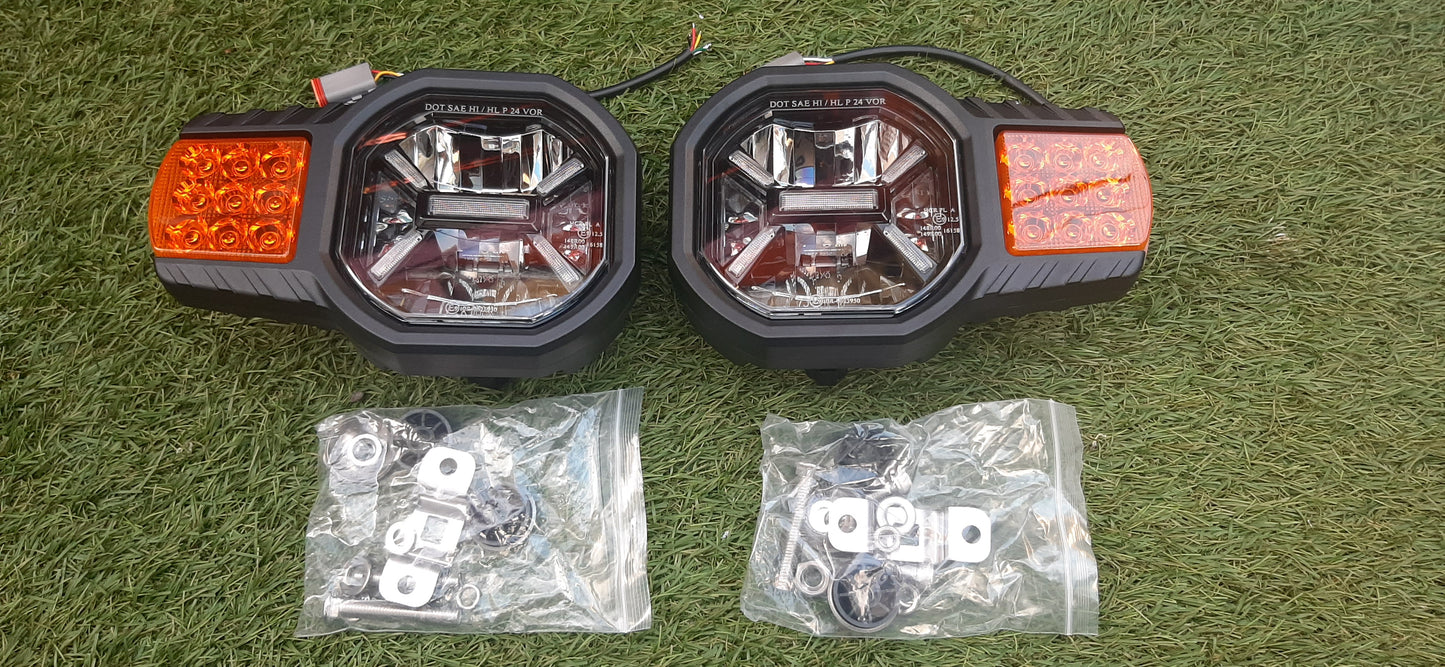 Fastrac/ FERMEC / JCB / Loadall / Manitou / Massey Ferguson / Teleporter LED Combination Headlight Pair - Road Legal