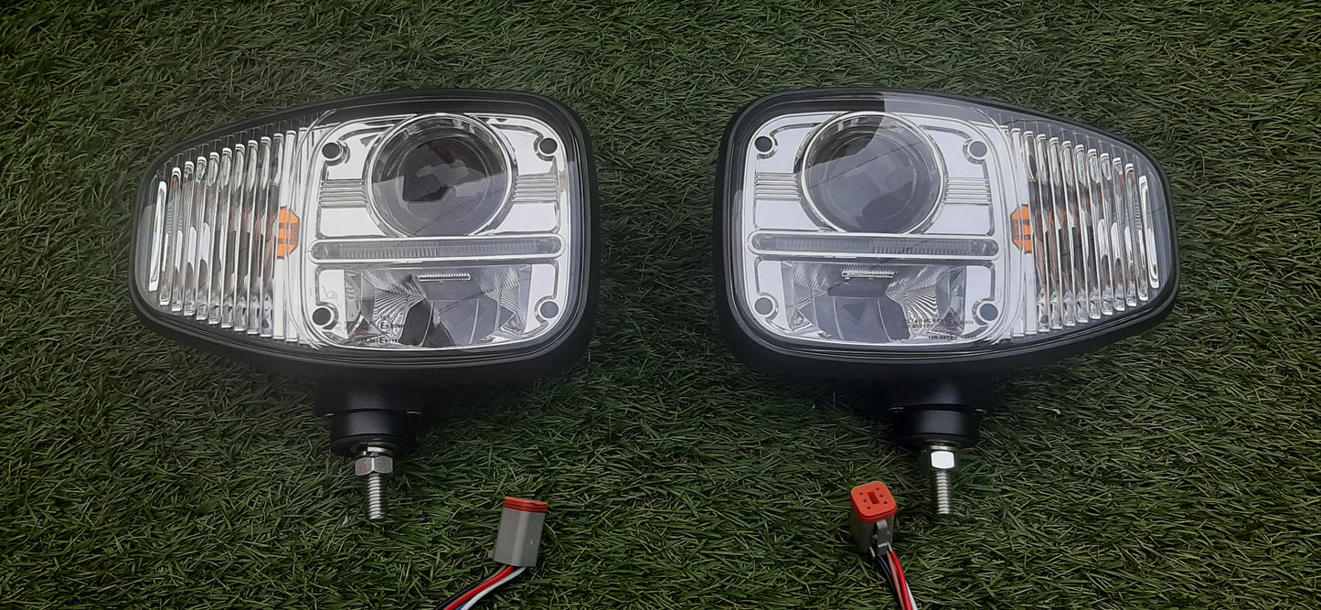 Fastrac/ FERMEC / JCB / Loadall / Massey Ferguson / Teleporter LED Combination Headlight Pair - Road Legal